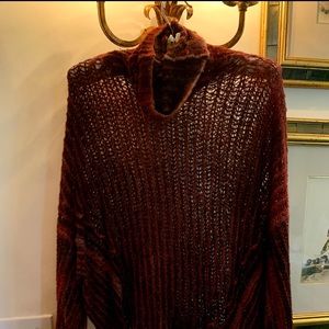 Red turtleneck sweater